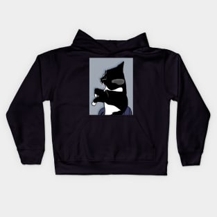 CUTE Tuxedo Cat oozing from his igloo  Copyright TeAnne Kids Hoodie